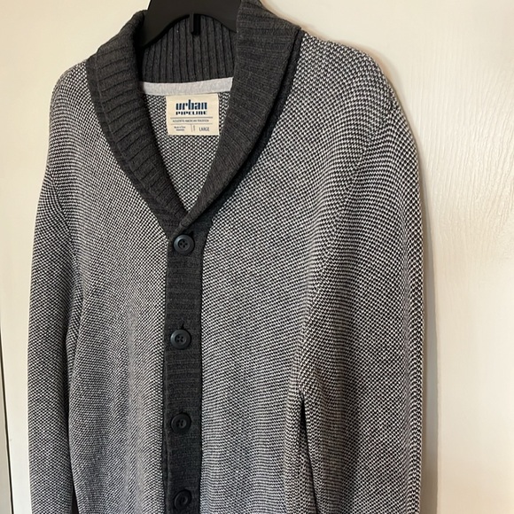 Urban Pipeline Cardigan Mens XL Button Up Sweater Grey Grunge Kurt Cobain - Picture 3 of 5